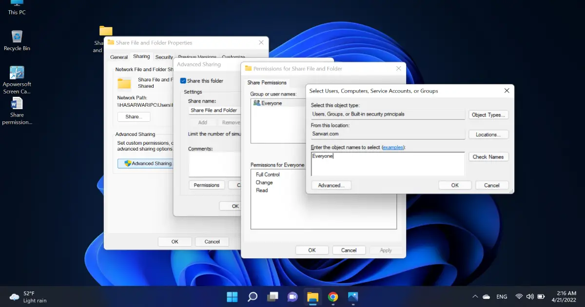 Как делиться файлами по сети (разрешения на общий доступ) в Windows 11